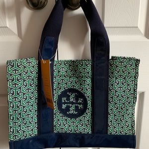 Tory Burch NWT NYJL Printed Multicolor Canvas Tote